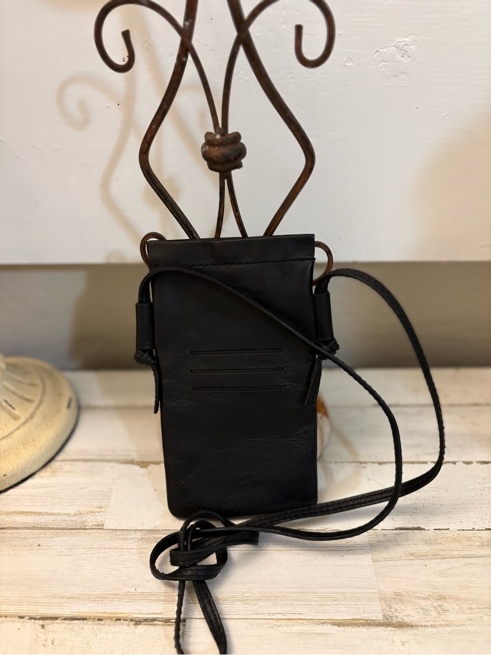 Madewell Black Leather Crossbody Phone Case